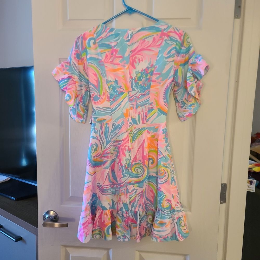 Lilly Pulitzer Lilly Pulitzer Darlah Wrap Dress Carnivale Coral Size 00 NEW - Picture 6 of 7